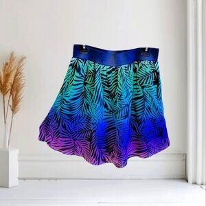 Rafaella Medium Skirt Foliage Flare Midi Early 2000s Y2K Glam Multicolor 00s T05